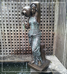 beautiful copper women pouring water fountain outdoor decor